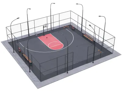 Basketball field 3D model