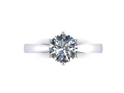 Solitaire Diamond Women Ring R17 3D print model