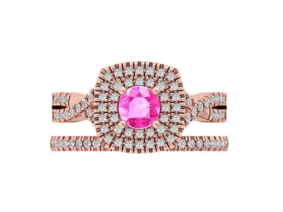 Solitair Ring Bridal Set 3D print model