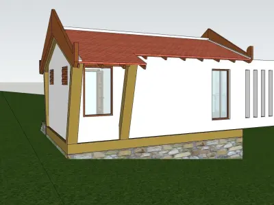 Bungalow on the hill side 3D model