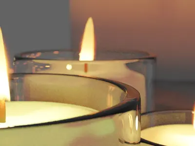 Candles three on table Free 3D model