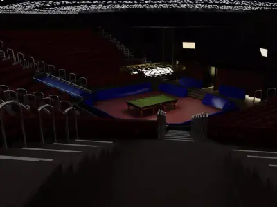 Low Poly Theater Hall 3D Model   Low-poly 3D model