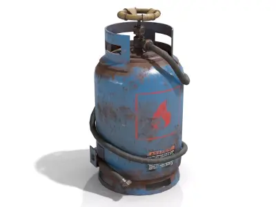 Welding Torch Gas Cylinder Low-poly 3D model