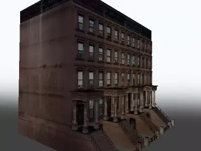 New York  Brownstone Free low-poly 3D model