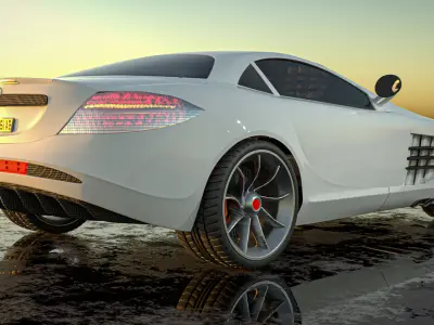 Mercedes Benz SLR With Physics Simulation Low-poly 3D model