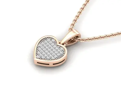 AV 321 Diamond Ladies Heart Pendant 3D print model
