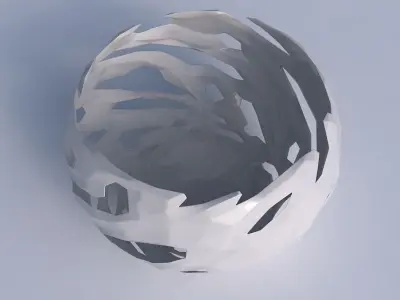 Bowl spheric twisted with faceted cuts 3D print model