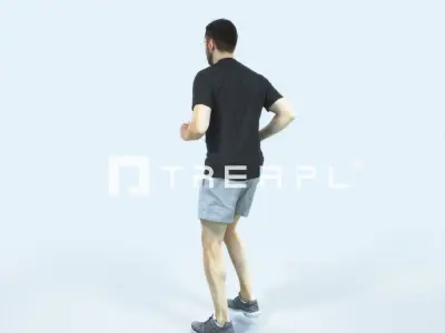 Portrait 07D Running Jogging Football Sports Man Low-poly 3D model purchase