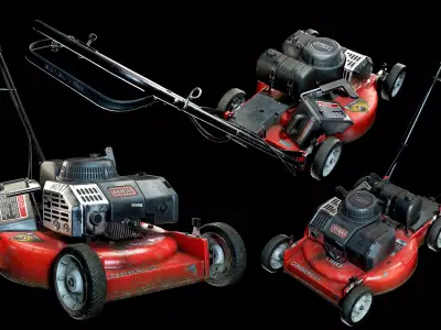 Lawn Mower Low-poly 3D model