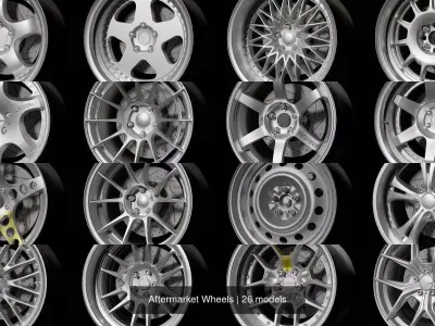 Aftermarket Wheels 3D Model Pack