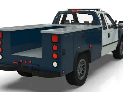 Lowpoly Police Truck Low-poly 3D model
