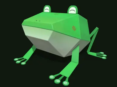 frog cartoon Low-poly 3D model buy