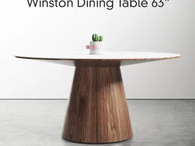 Winston Dining Table Sandro Veneer 63 inch 160 cm  3D model