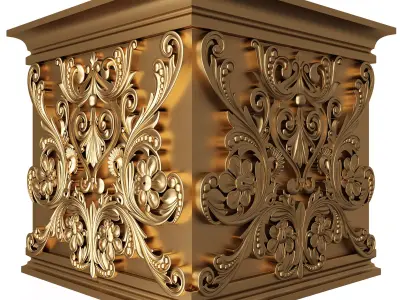 Carved Capital 0902 Low-poly 3D model