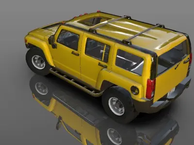Hummer H3 SUV 3D model Sports Cars Games  Low-poly 3D model