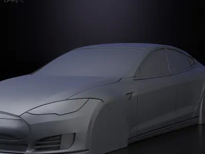 Tesla model S simplified decorative model 3D print model