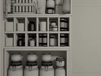 Kitchen set jars and containers in 3D model
