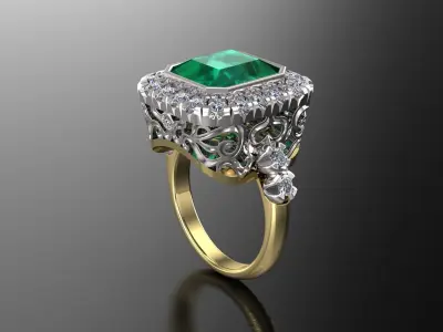Engagement Luxury Ring With Diamonds 3D print model