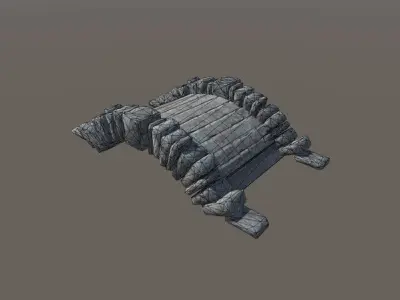Stone Bridge - PBR Material Low-poly 3D model
