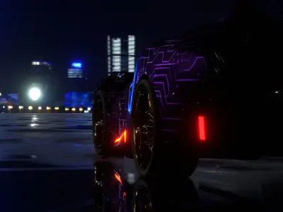 Avax - Cyberpunk car - 5k polygons - TWO 4K textures included Low-poly 3D model