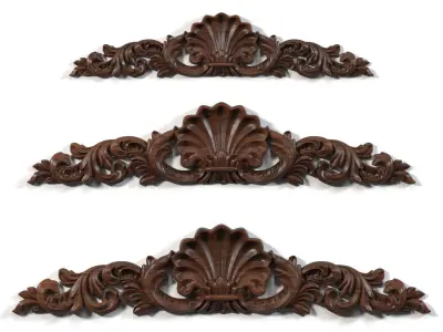 Horizontal carved decor 1601 3D model