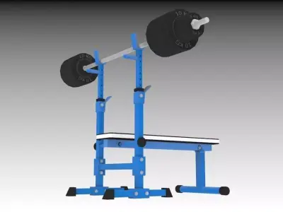 Weightlifting Bench 3D model