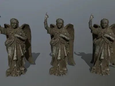Angel Statue 02  Low-poly 3D model
