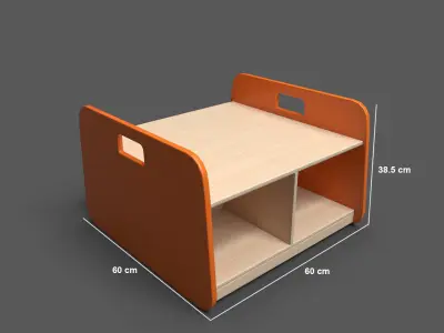 BigBacUp With Tray Orange Low-poly 3D model