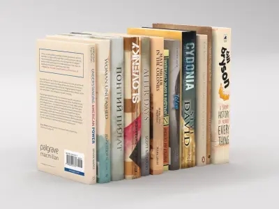 12 hardcover beige books Free 3D model