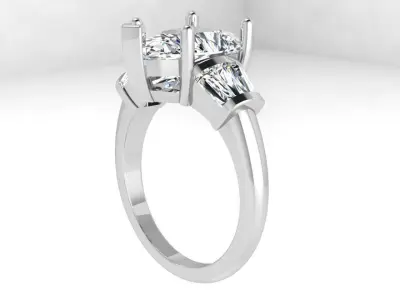 Pear Cut Diamond Ring 4440 3D print model