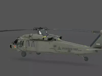 DarkHawk Helicopter 3D Model Futuristic VTOL  Stealth Design  Low-poly 3D model
