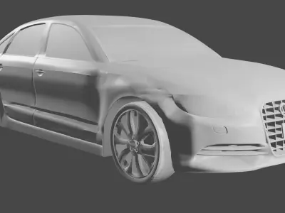 AUDI A6 car low poly model Low-poly 3D model