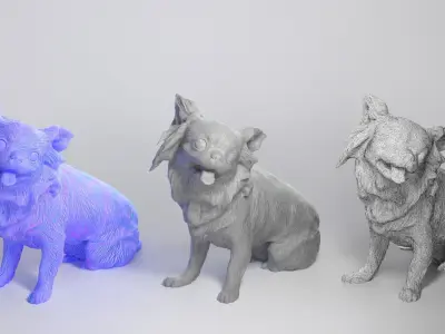 Chihuahua dog 20 Low-poly 3D model