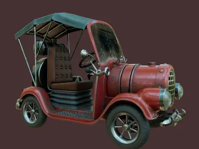 Steam Car Low-poly 3D model