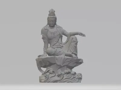 Guanyin Bodhisattva Buddha Statue  3D print model