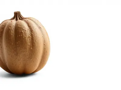 Wooden Pumpkin Sculpture with Detailed Texture Low-poly 3D model
