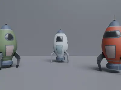 Cartoon Low-Poly Spaceship Free low-poly 3D model