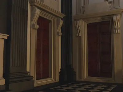 Interior of the New Sacristy of San Lorenzo in Florence Low-poly 3D model