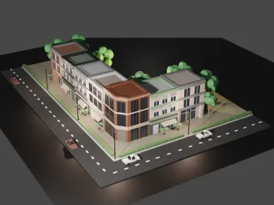 Low Poly City Assets Low-poly 3D model purchase