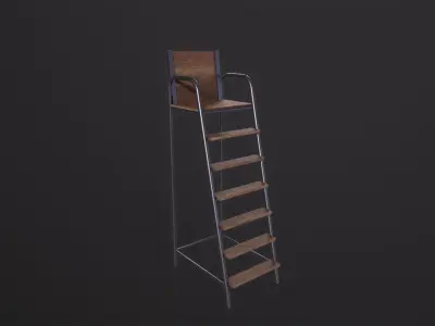 Tennis chair 3D Model Low-poly 3D model