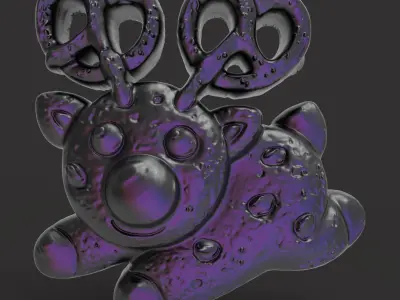 cute deer cookie 3D print model