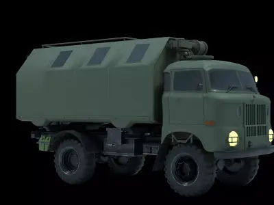 Military Truck IFA W 50 Low-poly 3D model