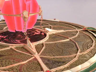 Low-poly Ancient  Floating Shrine Low-poly 3D model