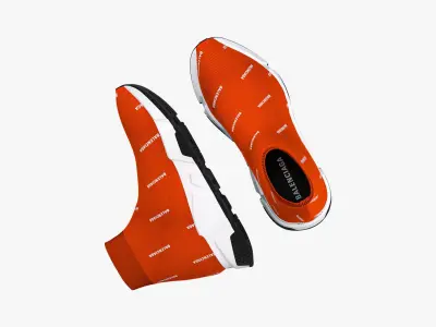 Balenciaga Speed Trainers Orange 3D model