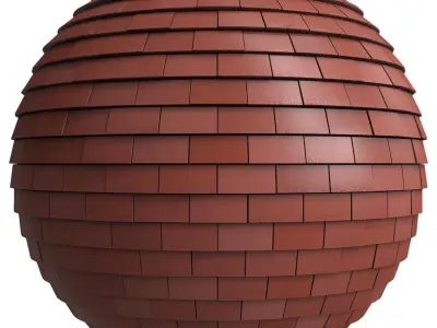 Roof Tile Materials 24- By 3 color Pbr By Sbsar 4k Low-poly 3D model