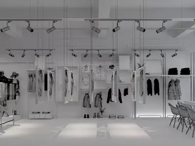 Shoe store interior 3D model