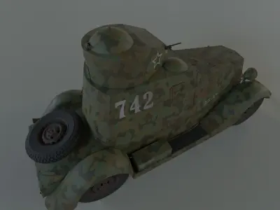Armoured Car FAI-M Low-poly 3D model