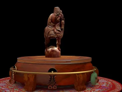  Chinese bamboo carving figure  3D model