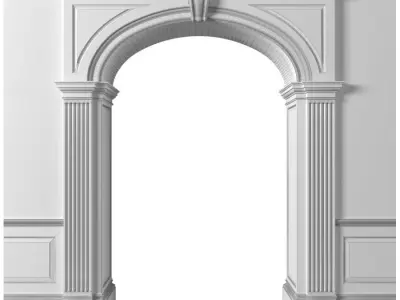 Entrance  Arched Doorway Opening Classic Wall paneling 3D model