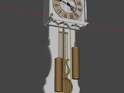 Antique wall clock 3D model